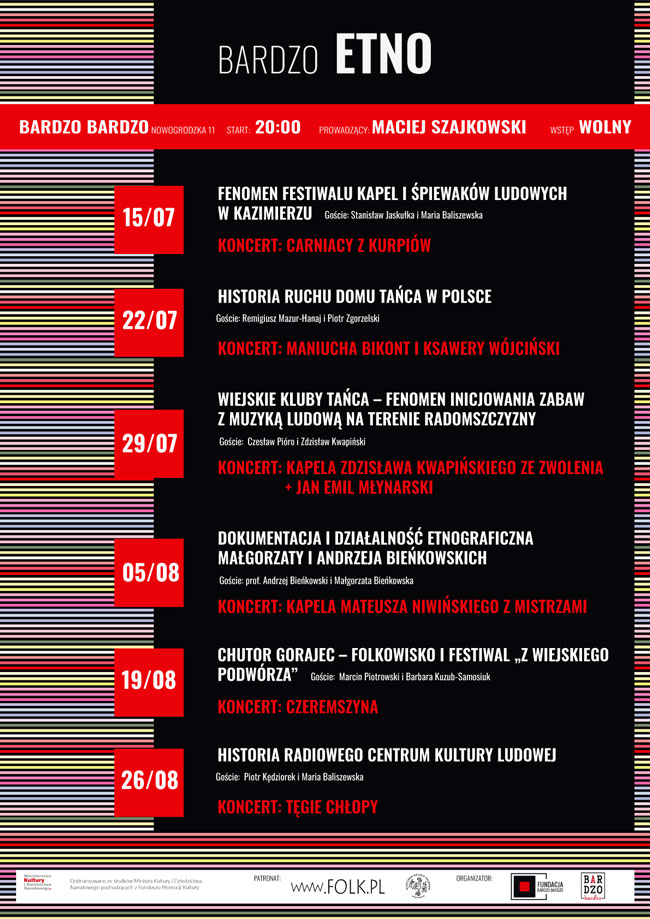 Bardzo Etno, spotkania w klubie Bardzo Bardzo, Warszawa